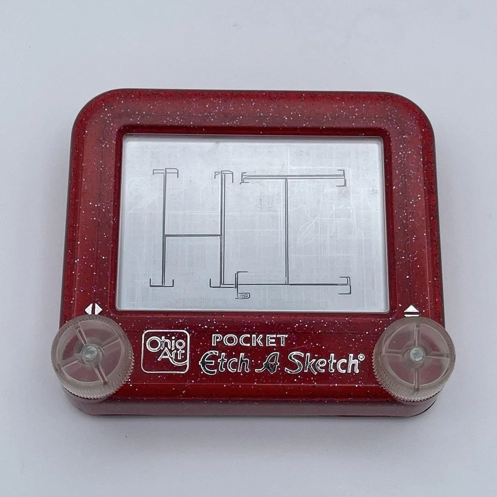 Vintage Pocket Etch A Sketch Red‎ Glitter by Ohio Art